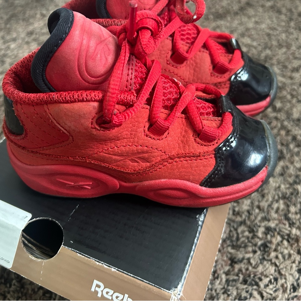 Reebok Question Mid Patent 'Heart Over Hype' Iverson Size 7 infant